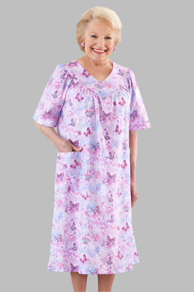 Cut-Away V-Neck Snap Back Muu Muu for women by Buck & Buck in Pink, and available in different sizes. This dresses & skirts item is part of our dresses collection.