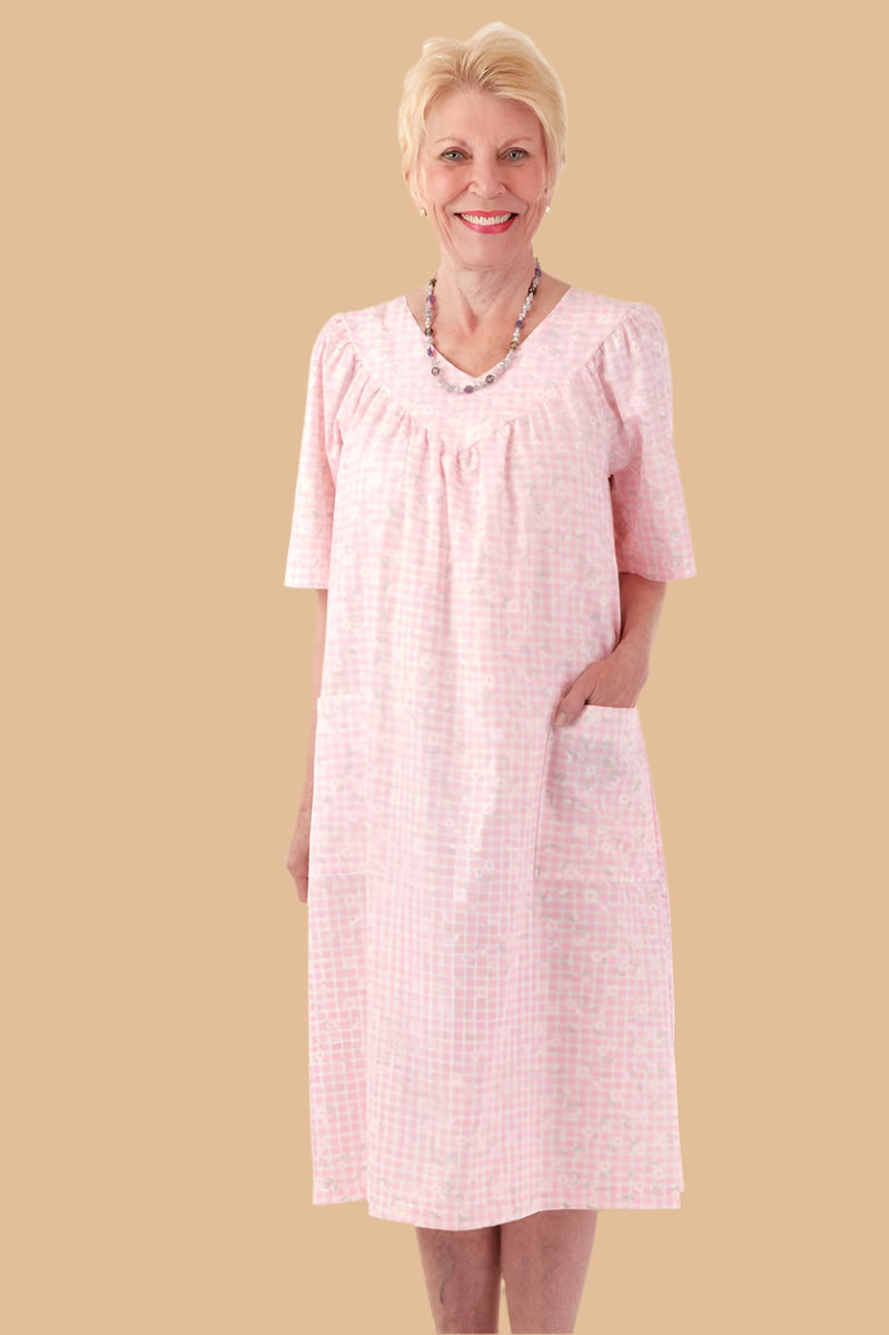 Cut-Away V-Neck Snap Back Muu Muu for women by Buck & Buck in Fuchsia, and available in different sizes. This dresses & skirts item is part of our dresses collection.