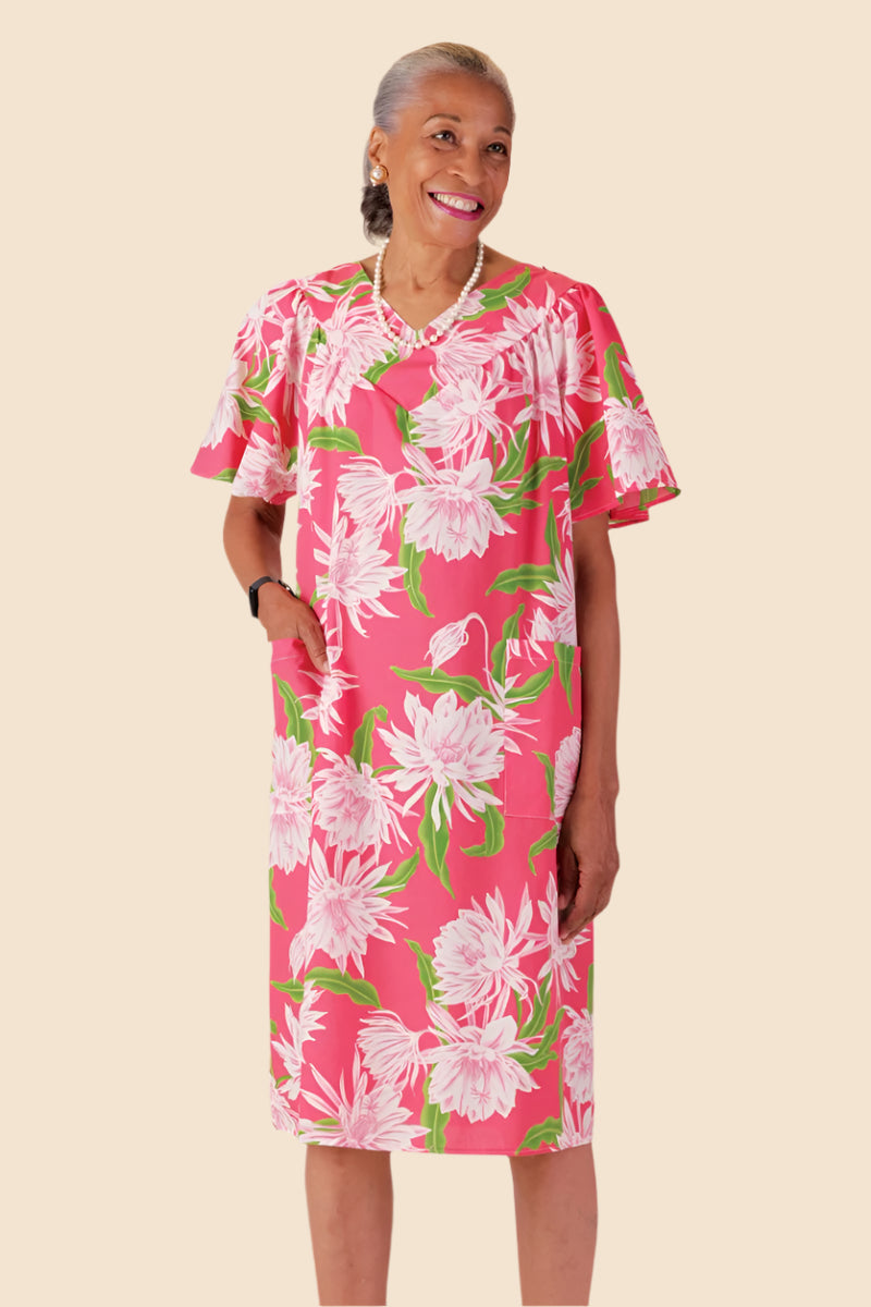 Hawaiian Print Wrap Back Muu Muu for women by Buck & Buck in Pink, and available in different sizes. This dresses & skirts item is part of our dresses collection.