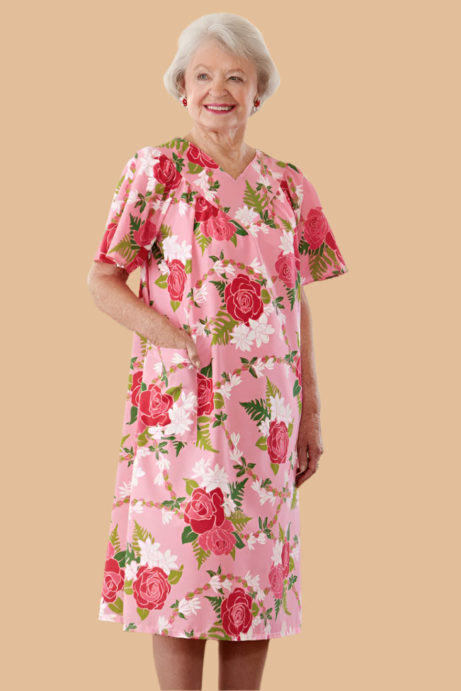 Hawaiian Print Wrap Back Muu Muu for women by Buck & Buck in Pink, and available in different sizes. This dresses & skirts item is part of our dresses collection.