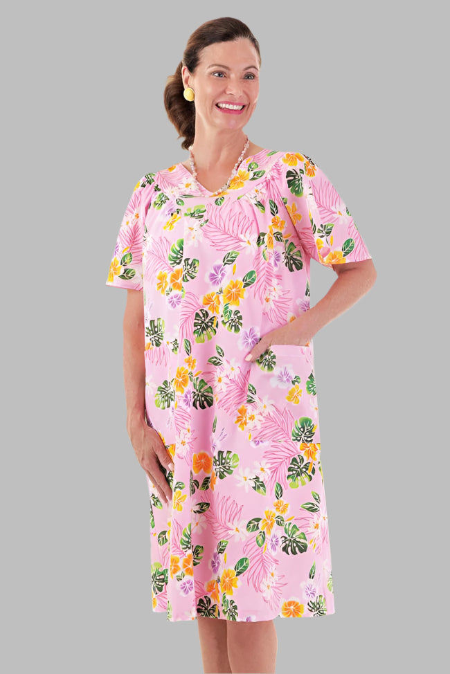 Hawaiian Print Wrap Back Muu Muu for women by Buck & Buck in Pink, and available in different sizes. This dresses & skirts item is part of our dresses collection.