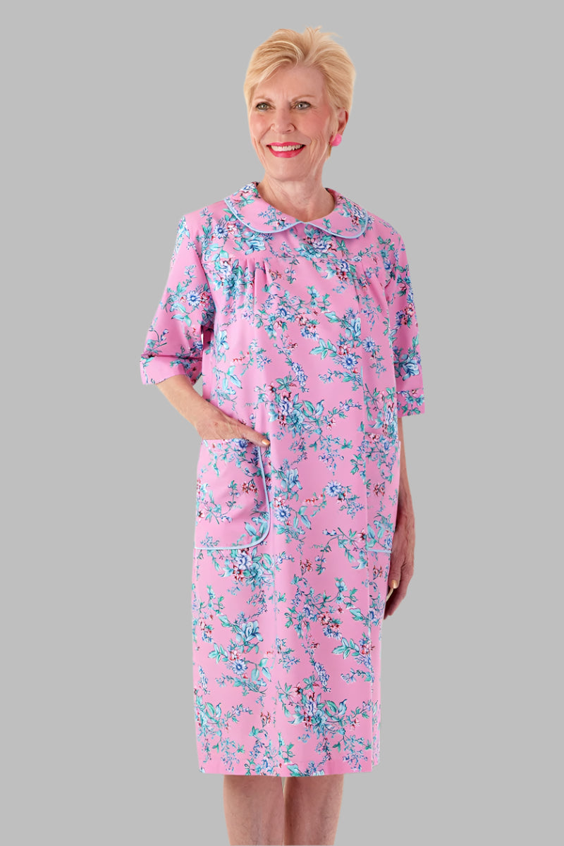 3/4 Sleeve Snap Back Duster for women by Buck & Buck in Lilac, and available in different sizes. This sleepwear item is part of our nightgowns collection.