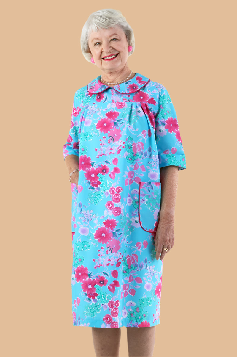 3/4 Sleeve Snap Back Duster for women by Buck & Buck in Turquoise, and available in different sizes. This sleepwear item is part of our nightgowns collection.