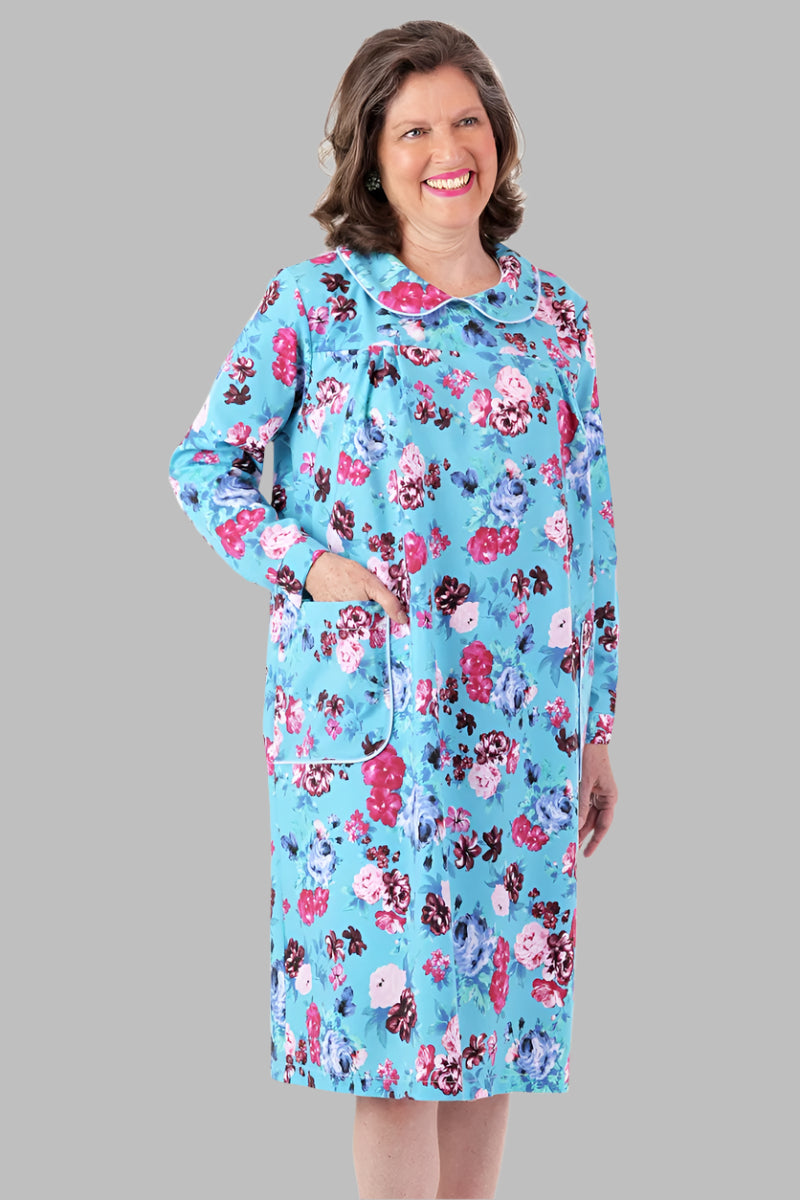Long Sleeve Wrap Back Duster for women by Buck & Buck in Blue, and available in different sizes. This sleepwear item is part of our nightgowns collection.
