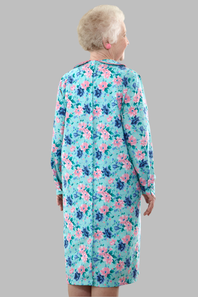 Long Sleeve Wrap Back Duster for women by Buck & Buck in Turquoise, and available in different sizes. This sleepwear item is part of our nightgowns collection.