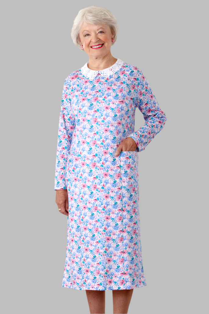 Printed Lace Collar Knit Snap Back Dress for women by Buck & Buck in Turquoise, and available in different sizes. This dresses & skirts item is part of our dresses collection.