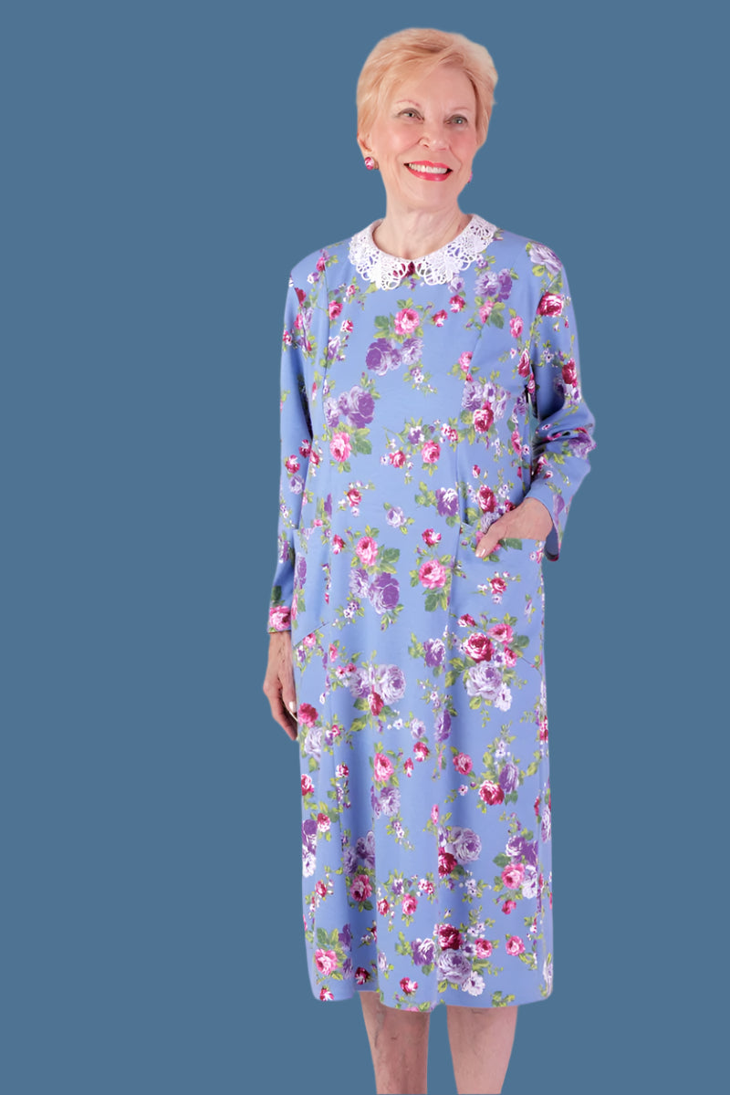 Printed Lace Collar Knit Snap Back Dress for women by Buck & Buck, and available in different sizes. This dresses & skirts item is part of our dresses collection.