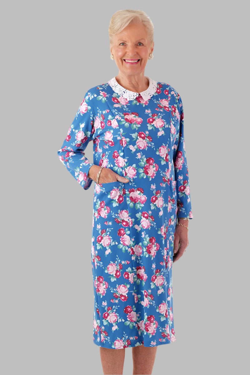 Printed Lace Collar Knit Snap Back Dress for women by Buck & Buck in Royal, and available in different sizes. This dresses & skirts item is part of our dresses collection.