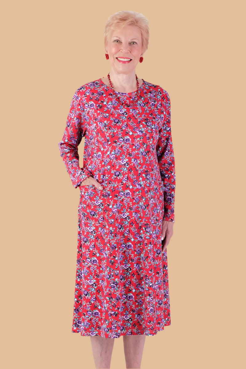 Printed Scoop Neck Wrap Back Knit Dress for women by Buck & Buck in Red, and available in different sizes. This dresses & skirts item is part of our dresses collection.