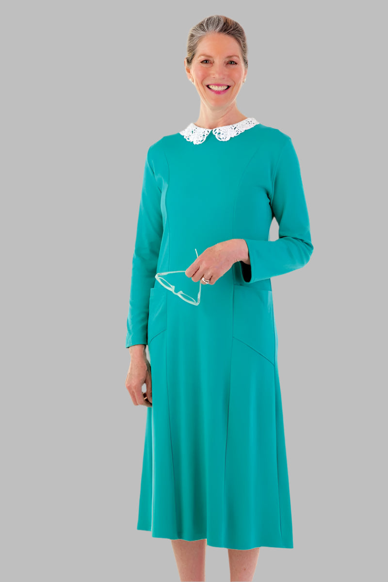 Lace Collar Knit Snap Back Dress for women by Buck & Buck, and available in different sizes. This dresses & skirts item is part of our dresses collection.