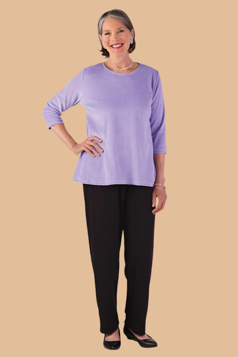 Velour Flare Tunic Top for women by Buck & Buck in Royal, and available in different sizes. This tops item is part of our blouses collection.