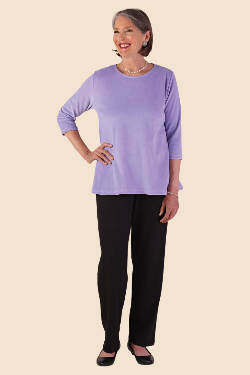 Velour Flare Tunic Top for women by Buck & Buck in Royal, and available in different sizes. This tops item is part of our blouses collection.