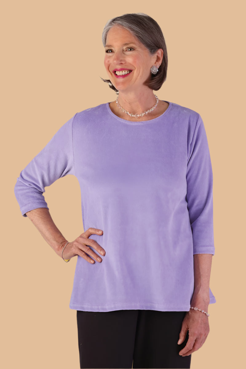 Velour Flare Tunic Top for women by Buck & Buck in Royal, and available in different sizes. This tops item is part of our blouses collection.