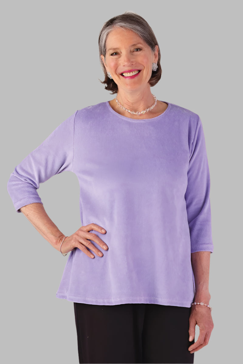 Velour Flare Tunic Top for women by Buck & Buck in Royal, and available in different sizes. This tops item is part of our blouses collection.