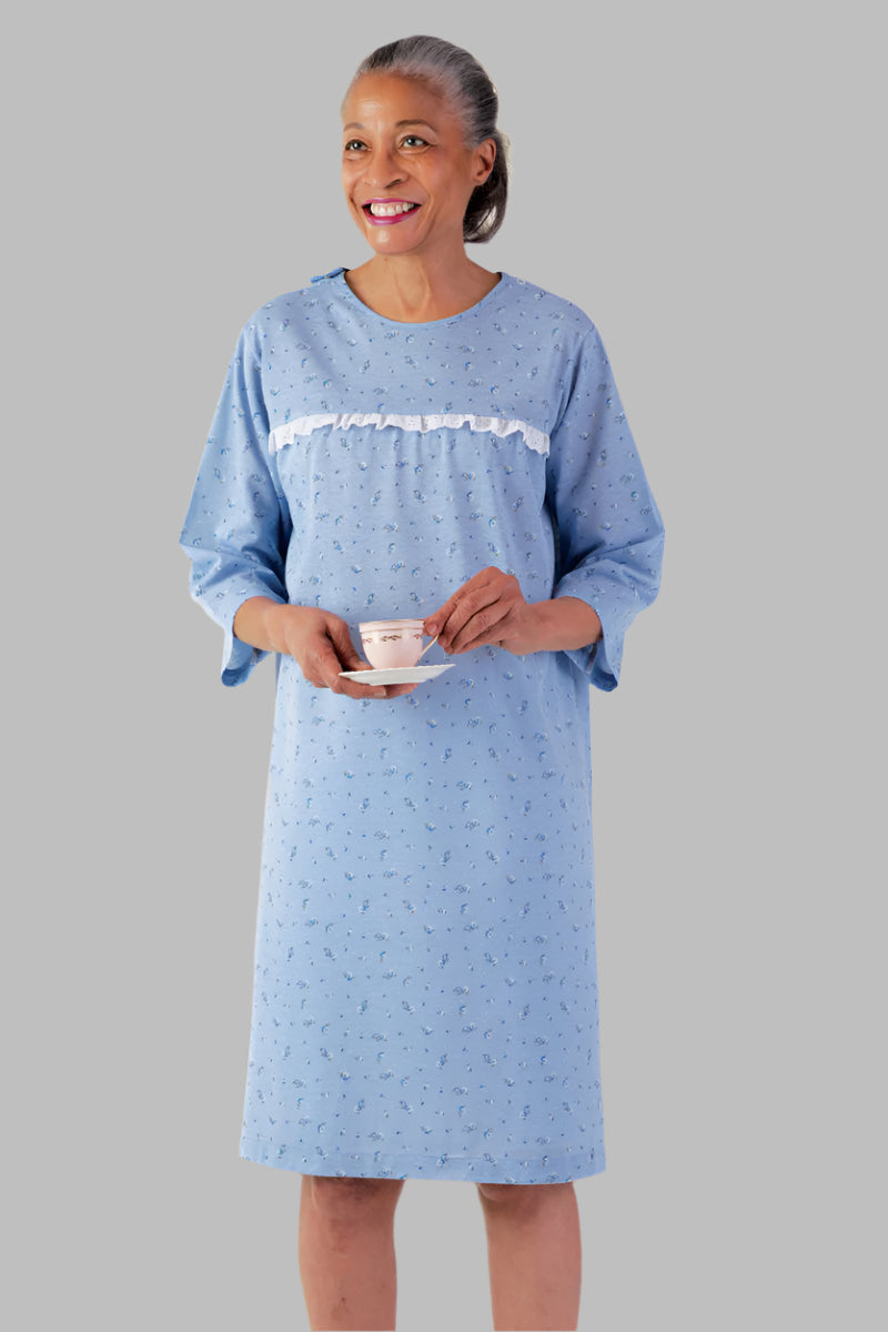 Knit Open Back Nightgown for women by Buck & Buck in Light Blue, and available in different sizes. This sleepwear item is part of our nightgowns collection.