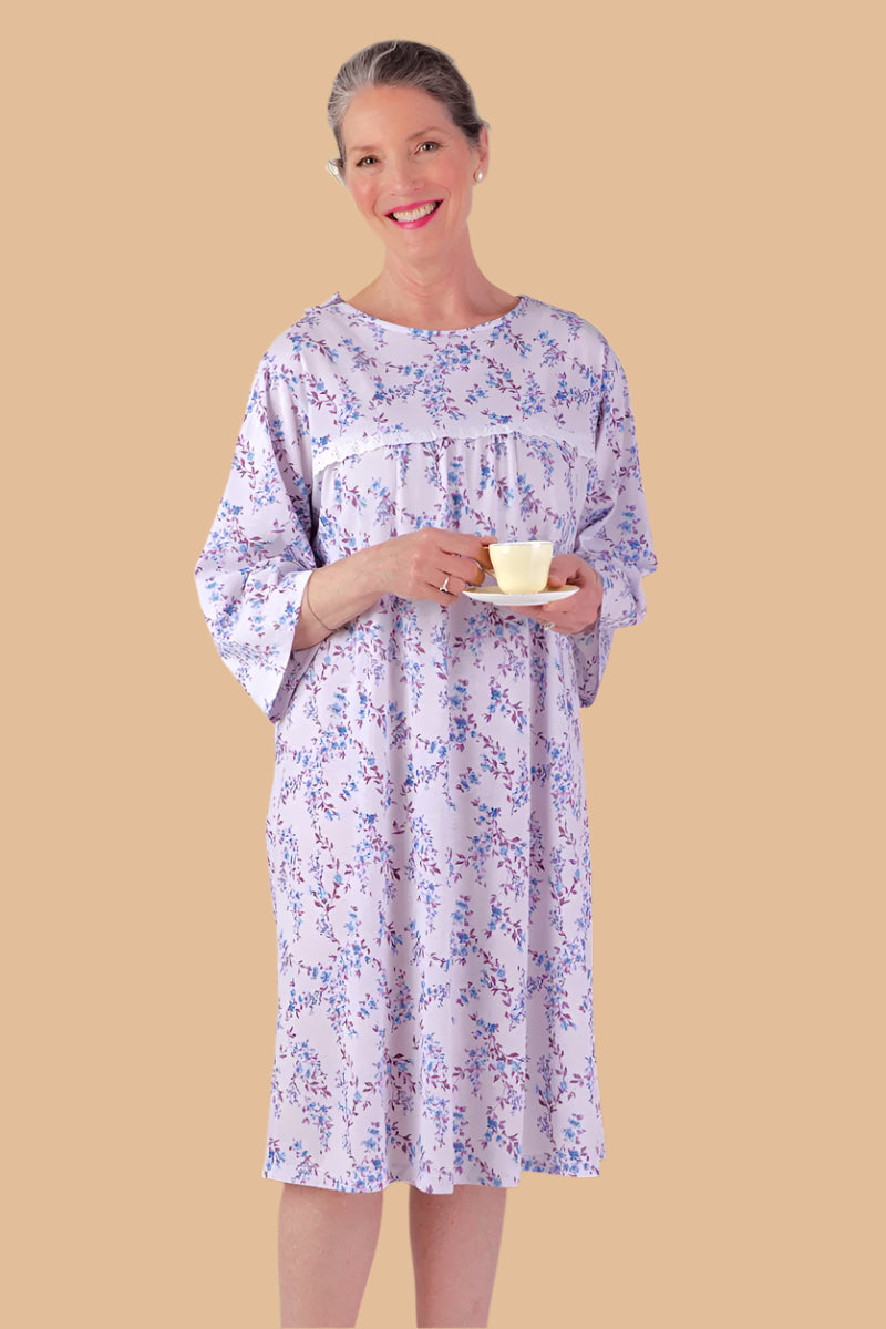 Knit Open Back Nightgown for women by Buck & Buck in Light Blue, and available in different sizes. This sleepwear item is part of our nightgowns collection.