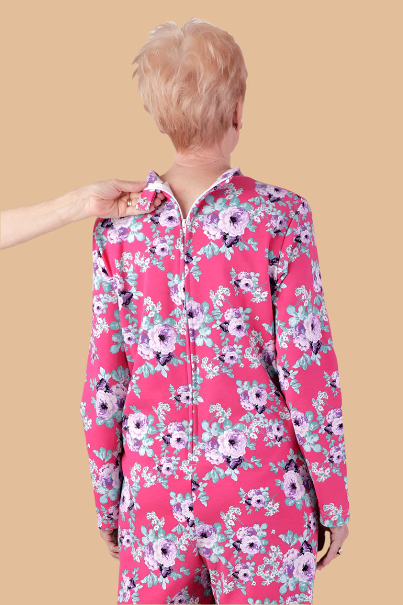 Long Printed Back-Zip Sleep Suit for women by Buck & Buck in Red, and available in different sizes. This one-piece garments item is part of our sleepwear & loungewear collection.