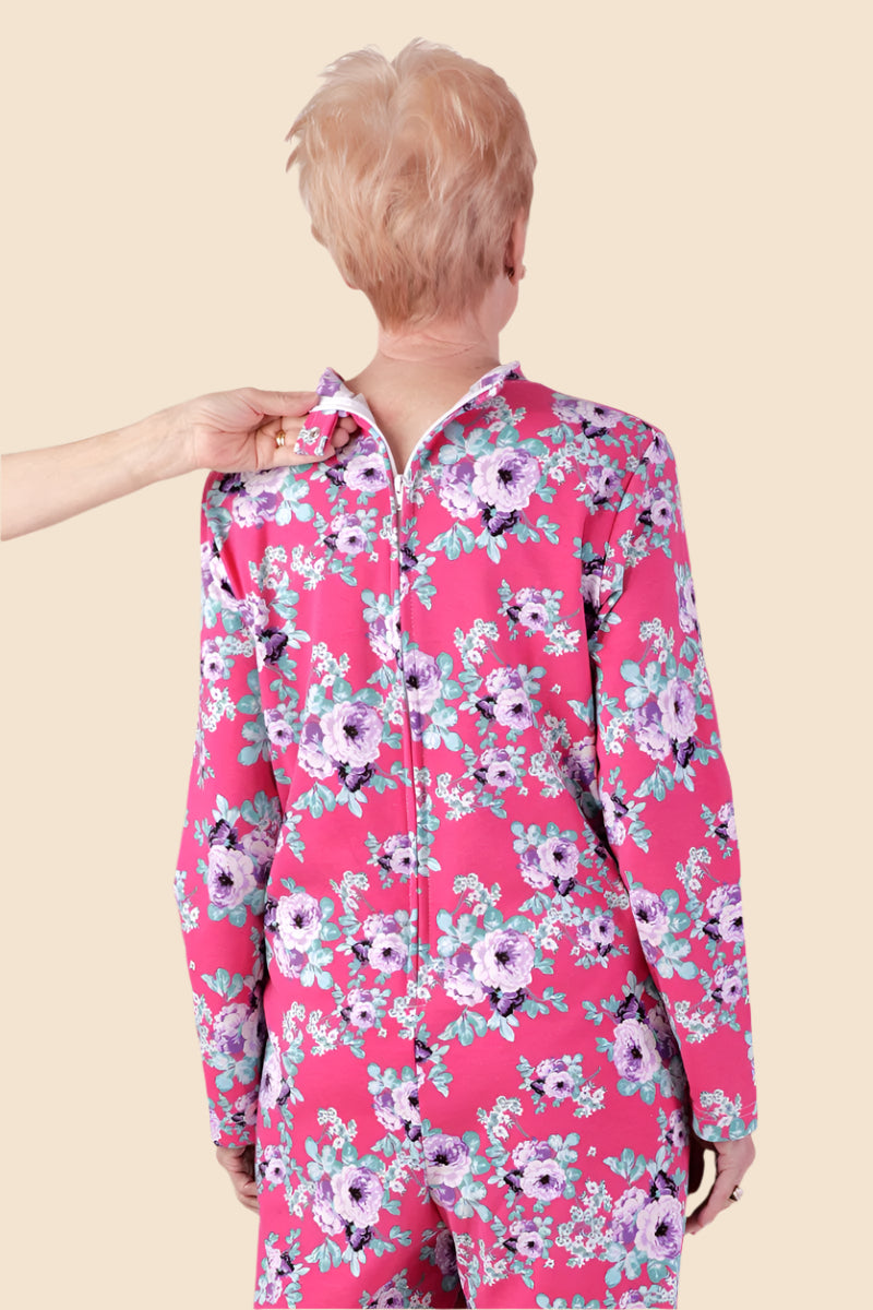 Capri Length Printed Back-Zip Sleep Suit for women by Buck & Buck in Red, and available in different sizes. This one-piece garments item is part of our sleepwear & loungewear collection.