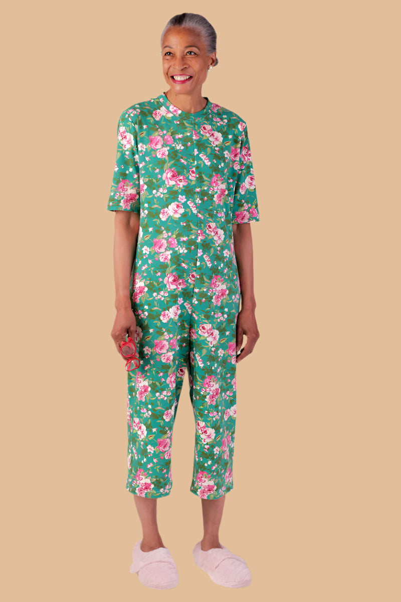 Capri Length Printed Back-Zip Sleep Suit – Buck & Buck Capri Length Printed Back-Zip Sleep Suit – Buck & Buck