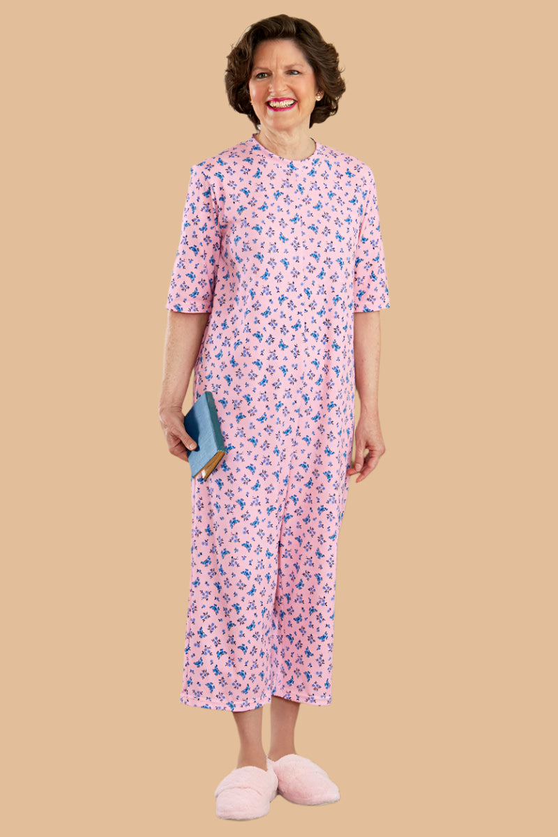 Capri Length Printed Back-Zip Sleep Suit for women by Buck & Buck, and available in different sizes. This one-piece garments item is part of our sleepwear & loungewear collection.
