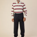 Men's Long Sleeve Polo Shirt by Buck & Buck in tan/beige stripes, and available in different sizes. This tops item is part of our polos collection.