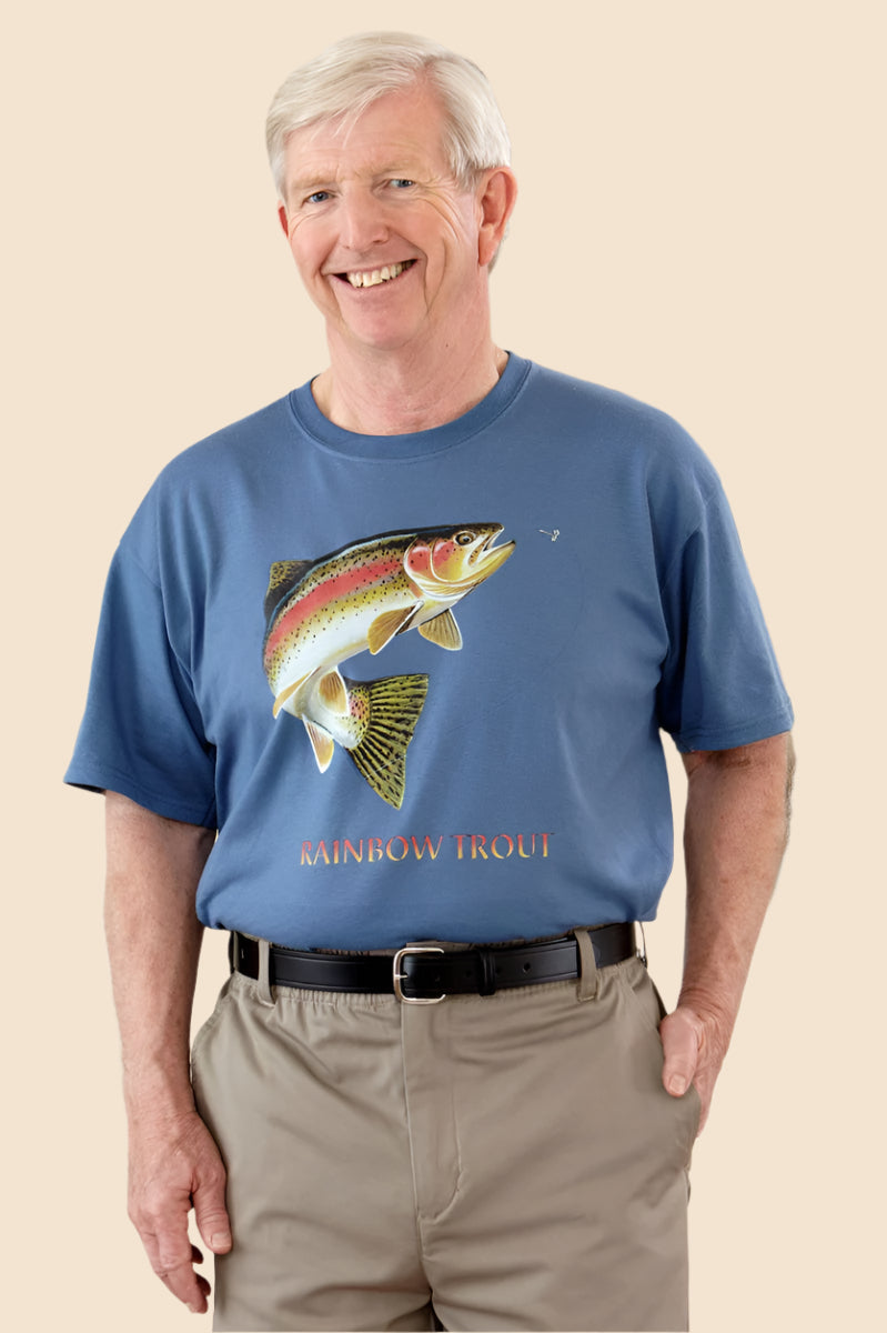 Men's Short Sleeve Printed Snap Back T-Shirt by Buck & Buck, and available in different sizes. This tops item is part of our t-shirts collection.