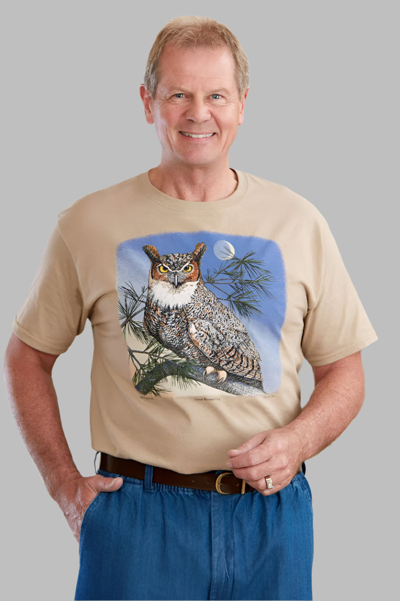 Men's Short Sleeve Printed Snap Back T-Shirt by Buck & Buck, and available in different sizes. This tops item is part of our t-shirts collection.