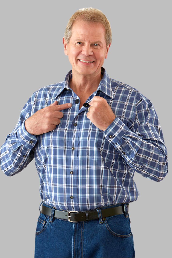 Long Sleeve Sport Shirt With VELCRO® Fasteners for men by Buck & Buck, and available in different sizes. This tops item is part of our shirts collection.