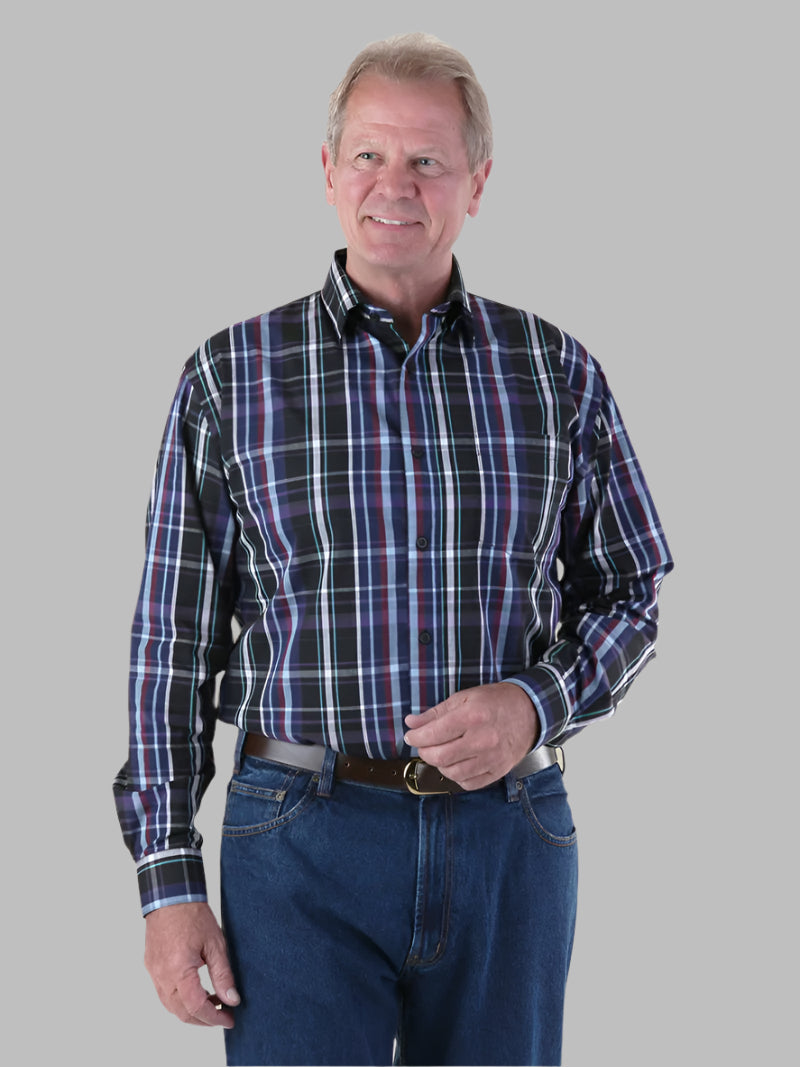 Long Sleeve Sport Shirt With VELCRO® Fasteners for men by Buck & Buck in Navy, and available in different sizes. This tops item is part of our shirts collection.