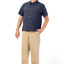 Men's Short Sleeve VELCRO® Button Down by Buck & Buck in Navy, and available in different sizes. This tops item is part of our shirts collection.