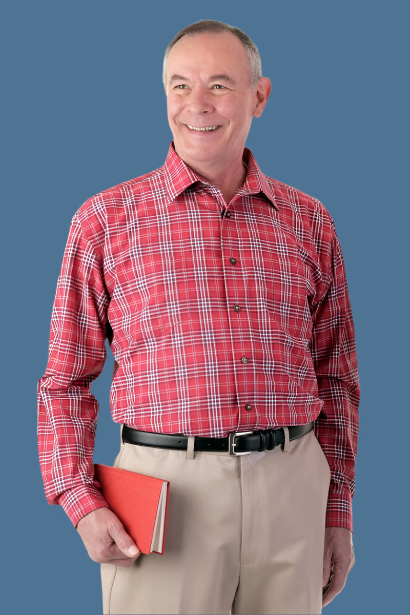 Long Sleeve Snap Back Sport Shirt for men by Buck & Buck in Red, and available in different sizes. This tops item is part of our shirts collection.