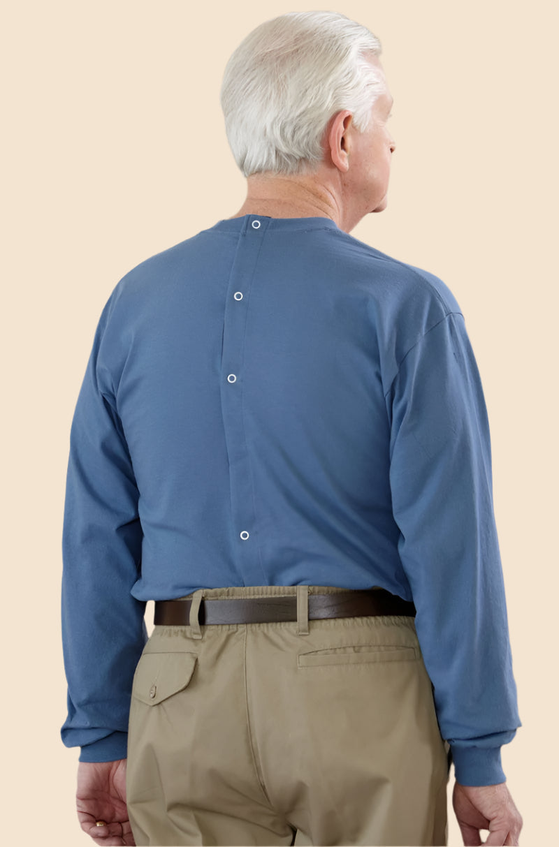 Men's Long Sleeve Printed Snap Back T-Shirt by Buck & Buck, and available in different sizes. This tops item is part of our t-shirts collection.