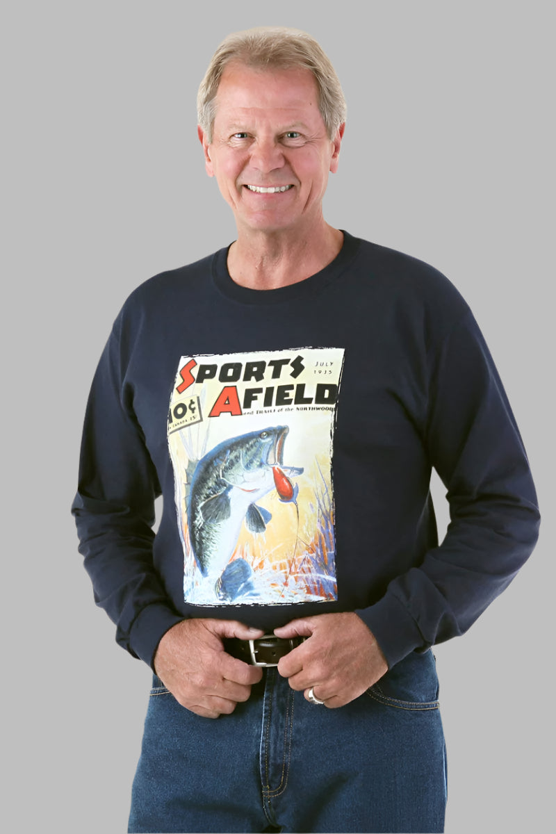 Men's Long Sleeve Printed Snap Back T-Shirt by Buck & Buck, and available in different sizes. This tops item is part of our t-shirts collection.