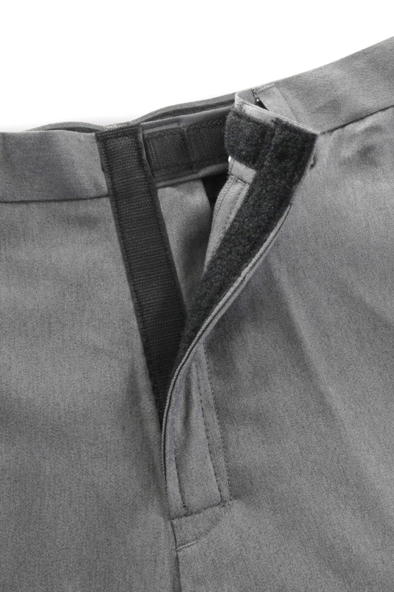 Men's Polyester Dress Slacks VELCRO® Fasteners Fly by Buck & Buck in Gray, and available in different sizes. This bottoms item is part of our trousers collection.