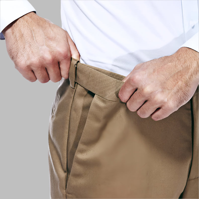 Men's Polyester Dress Slacks VELCRO® Fasteners Fly by Buck & Buck in Gray, and available in different sizes. This bottoms item is part of our trousers collection.