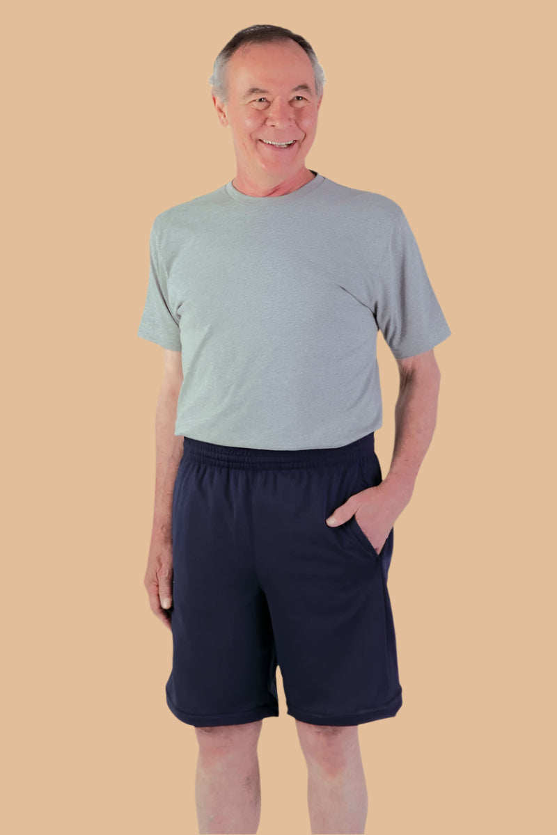 Men's Knit Shorts by Buck & Buck in Black, and available in different sizes. This bottoms item is part of our jogger shorts collection.