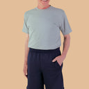 Men's Knit Shorts by Buck & Buck in navy, and available in different sizes. This bottoms item is part of our jogger shorts collection.