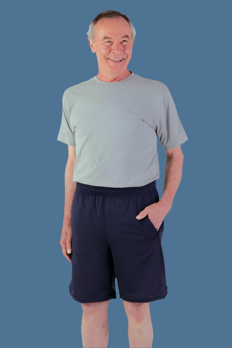 Poly Knit Shorts With Pockets for men by Buck & Buck in Black, and available in different sizes. This bottoms item is part of our jogger shorts collection.