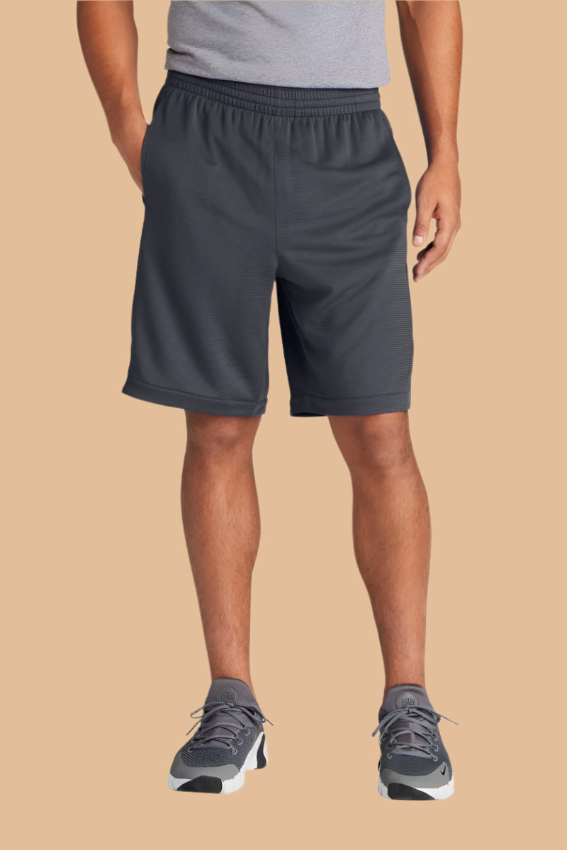 Poly Knit Shorts With Pockets for men by Buck & Buck in Gray, and available in different sizes. This bottoms item is part of our jogger shorts collection.