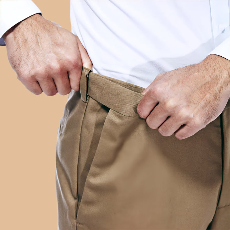 Cotton Slacks With VELCRO® Fasteners Fly for men by Buck & Buck in Gray, and available in different sizes. This bottoms item is part of our trousers collection.