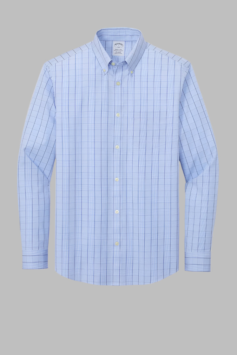 Windowpane Shirt With VELCRO® Fasteners for men by Buck & Buck in Blue, and available in different sizes. This tops item is part of our shirts collection.