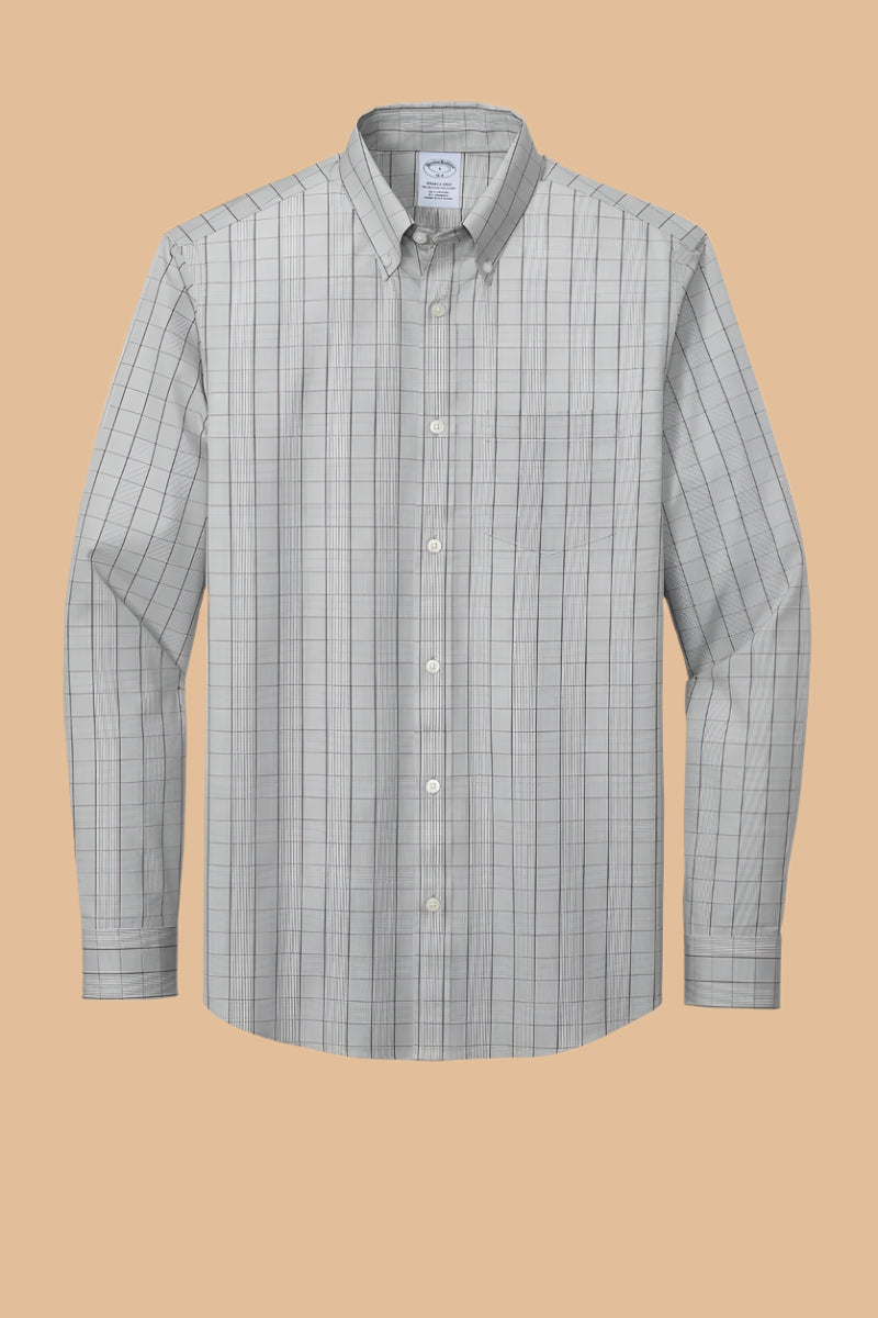Windowpane Shirt With VELCRO® Fasteners for men by Buck & Buck in Gray, and available in different sizes. This tops item is part of our shirts collection.