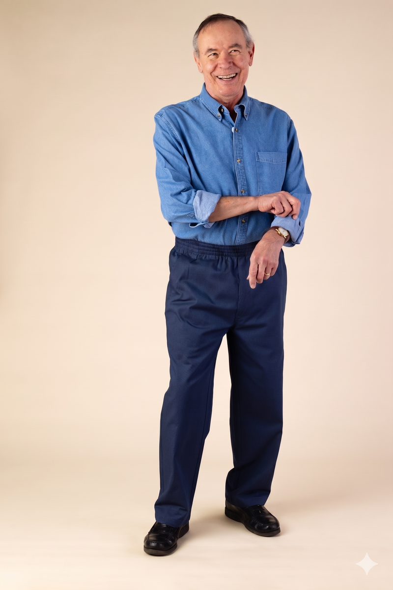 Men's Twill Putter Pants by Buck & Buck in navy and available in different sizes. This bottoms item is part of our pants collection.