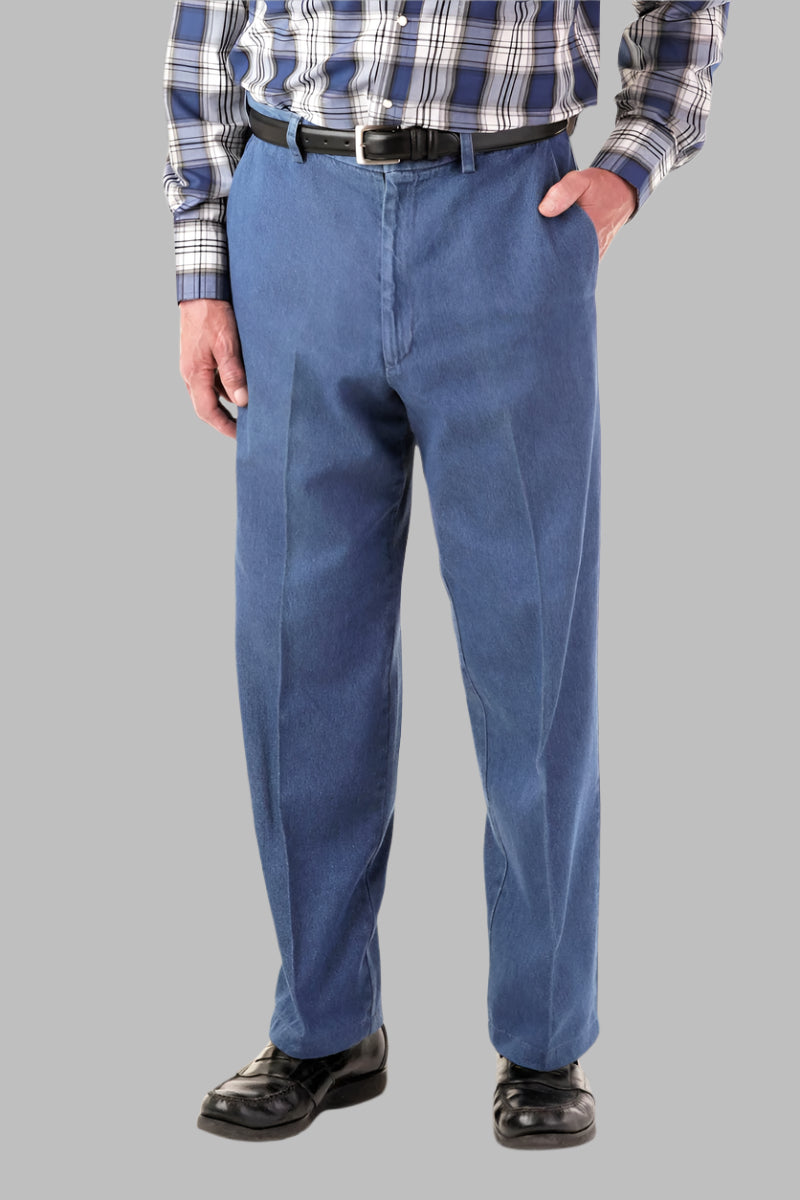 Men's Haggar Denim Slacks by Buck & Buck in Denim, and available in different sizes. This bottoms item is part of our trousers collection.