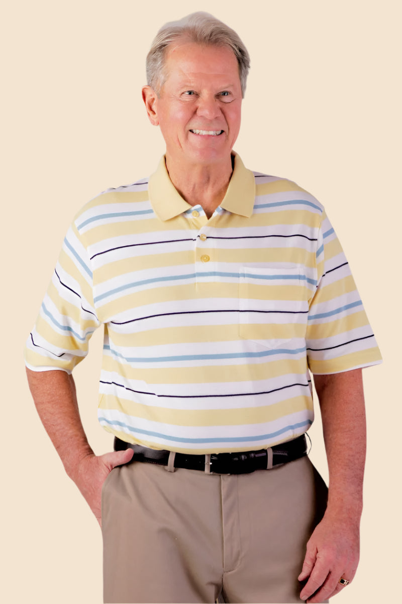 Short Sleeve Snap Back Polo Shirt for men by Buck & Buck in Tan/Beige, and available in different sizes. This tops item is part of our polos collection.