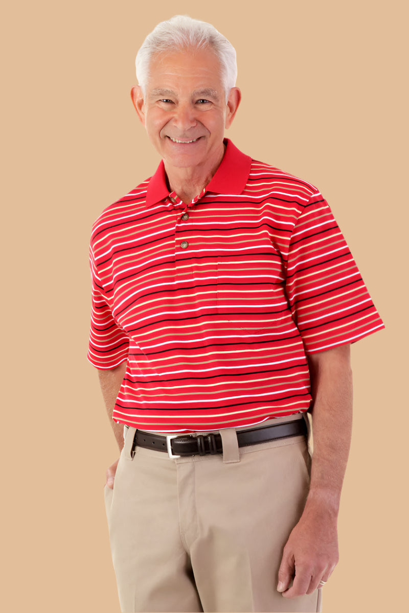 Short Sleeve Snap Back Polo Shirt for men by Buck & Buck in Red, and available in different sizes. This tops item is part of our polos collection.