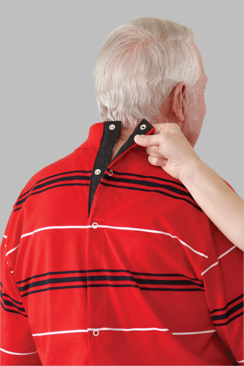 Men's Long-Sleeve Snap Back Polo Shirt by Buck & Buck in Red, and available in different sizes. This tops item is part of our polos collection.