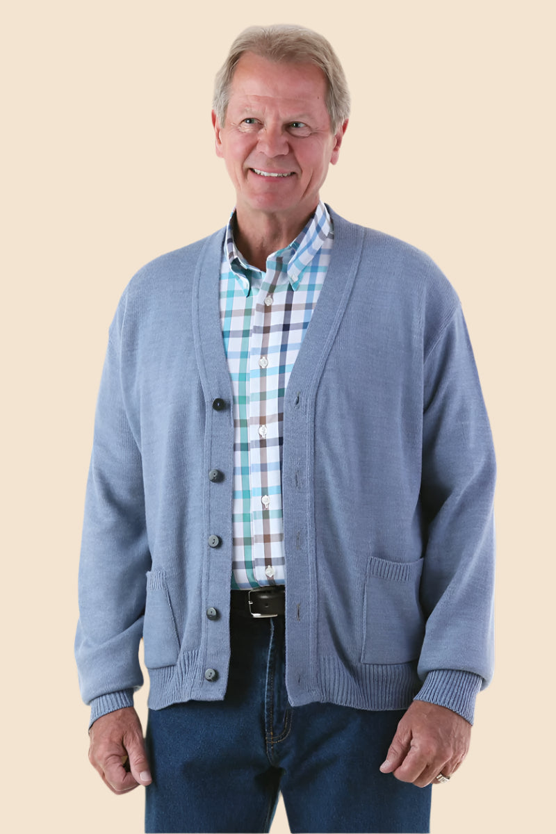 Men's Basic Cardigan With Pockets by Buck & Buck, and available in different sizes. This tops item is part of our cardigans collection.
