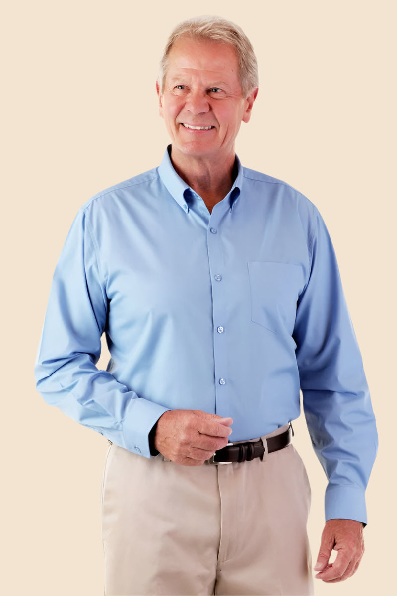 Long Sleeve Stain Resistant Shirt With VELCRO® Fasteners for men by Buck & Buck, and available in different sizes. This tops item is part of our shirts collection.