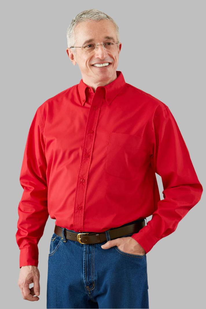 Long Sleeve Stain Resistant Shirt With VELCRO® Fasteners for men by Buck & Buck in Red, and available in different sizes. This tops item is part of our shirts collection.